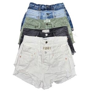 Free People Pistola Micro Distressed Denim Short Lot Women's Size 24 Bundle